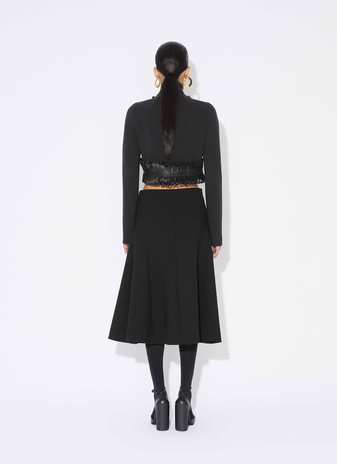 STRETCH WOOL SLIT SKIRT ALAÏA BLACK STRETCH WOOL SLIT SKIRT